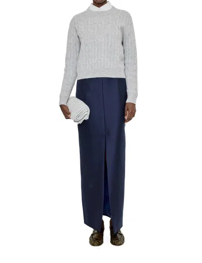 Arch4 Cashmere Clover Mews Sweater In Husky Grey Silver Sequins