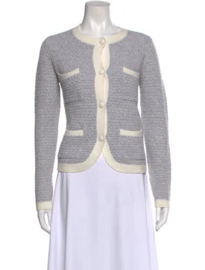 Pre-owned Arch4 Cashmere Colorblock Pattern Sweater W/ Tags In Gray