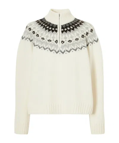 Arch4 Saint Gervais Fair Isle Cashmere Half-zip Sweater In Neutral