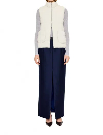 Arch4 Cashmere Hammersmith Quilted Knit Vest In Ivory In Beige