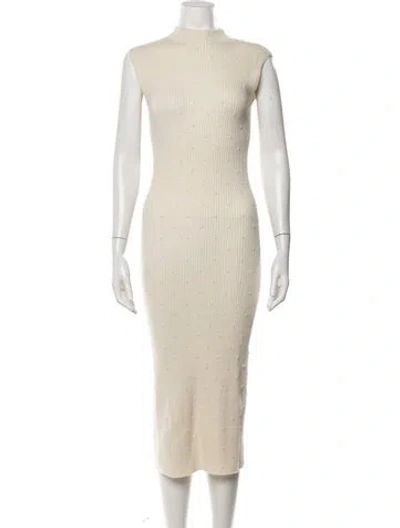 Pre-owned Arch4 Cashmere Knee-length Dress In White