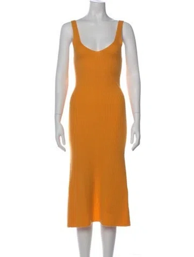 Pre-owned Arch4 Cashmere Long Dress In Orange