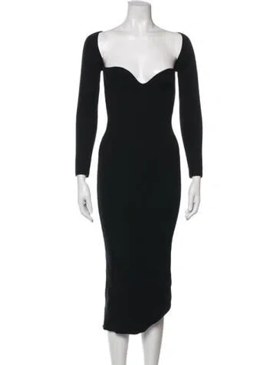 Pre-owned Arch4 Cashmere Midi Length Dress In Black