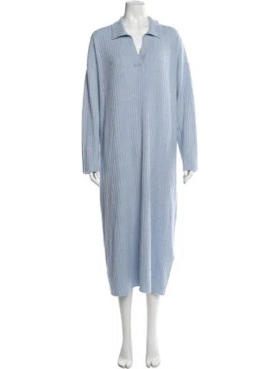 Pre-owned Arch4 Cashmere Midi Length Dress In Blue