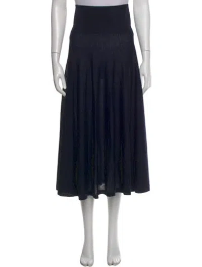 Pre-owned Arch4 Cashmere Midi Length Skirt In Blue