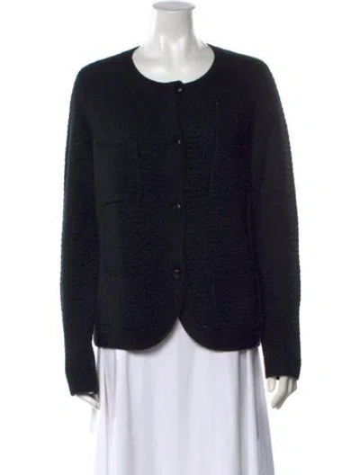 Pre-owned Arch4 Cashmere Open Front Sweater In Black