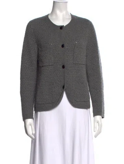Pre-owned Arch4 Cashmere Open Front Sweater In Grey