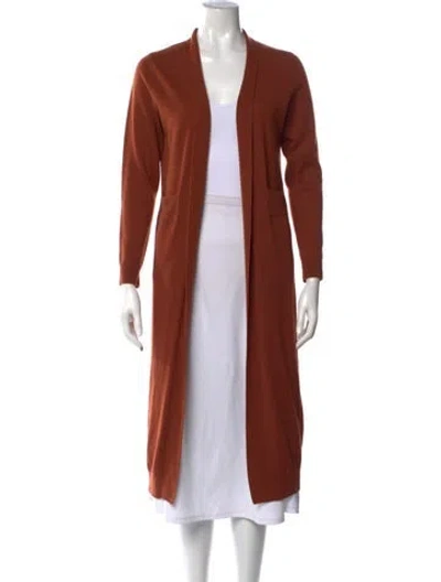 Pre-owned Arch4 Cashmere Open Front Sweater In Orange