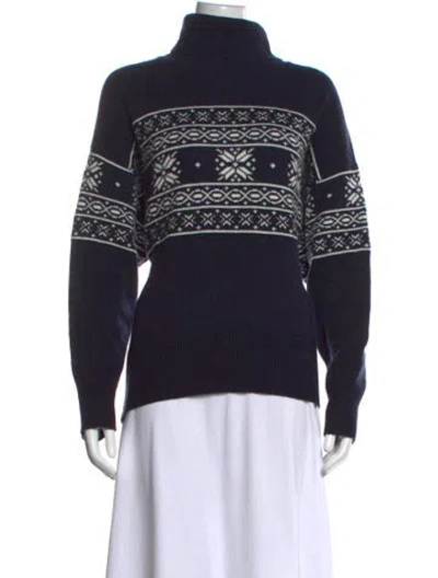 Pre-owned Arch4 Cashmere Patterned Sweater In Blue