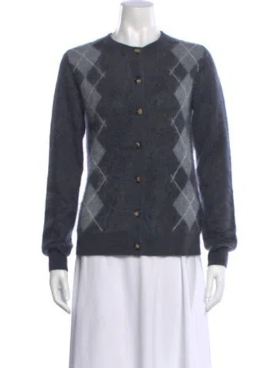 Pre-owned Arch4 Cashmere Plaid Print Sweater In Gray