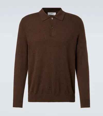 Arch4 Cashmere Polo Sweater In Brown