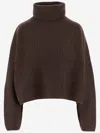Arch4 Turtleneck Ribbed Cashmere Sweater In Brown