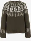 Arch4 Cashmere Sweater With Geometric Pattern In Green