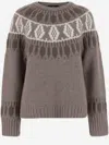 Arch4 Cashmere Sweater With Geometric Pattern In Multi