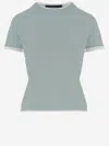 Arch4 Cashmere T-shirt With Contrasting Edging In Blue