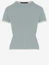 Arch4 Cashmere T-shirt With Contrasting Edging In Blue