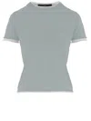 Arch4 Cashmere T-shirt With Contrasting Edging In Gray