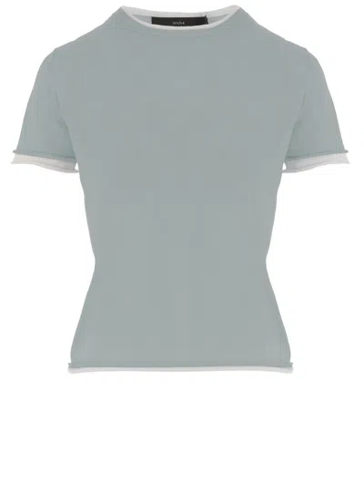 Arch4 Cashmere T-shirt With Contrasting Edging In Grey