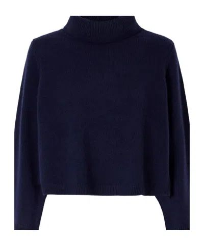 Arch4 Harwood Cropped Cashmere Turtleneck Sweater In Blue
