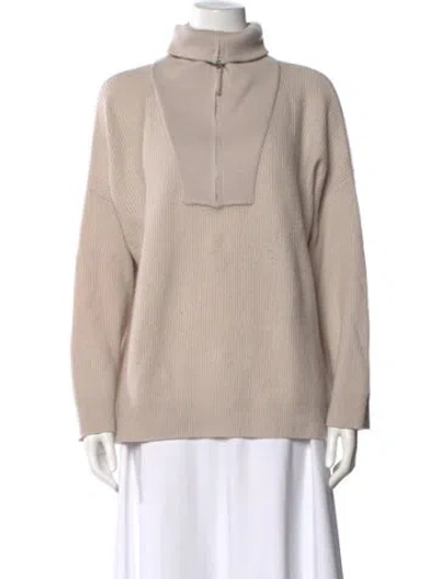 Pre-owned Arch4 Cashmere Turtleneck Sweater In Neutral