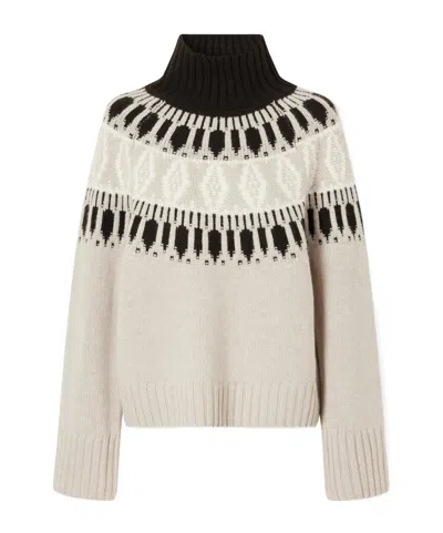 Arch4 Whistler Fair Isle Intarsia-knit Cashmere Turtleneck Sweater In White