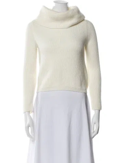 Pre-owned Arch4 Cashmere Turtleneck Sweater In White