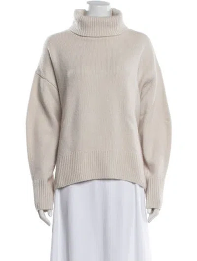 Pre-owned Arch4 Cashmere Turtleneck Sweater In White