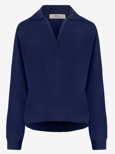 Arch4 Cashmere V-neck Sweater In Blue