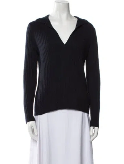 Pre-owned Arch4 Cashmere V-neck Sweater In Blue