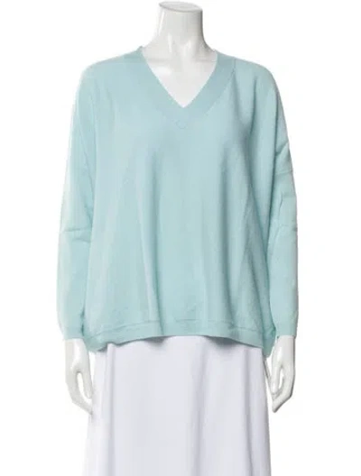 Pre-owned Arch4 Cashmere V-neck Sweater In Blue