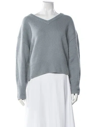 Pre-owned Arch4 Cashmere V-neck Sweater In Blue
