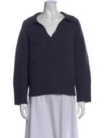 Pre-owned Arch4 Cashmere V-neck Sweater In Blue