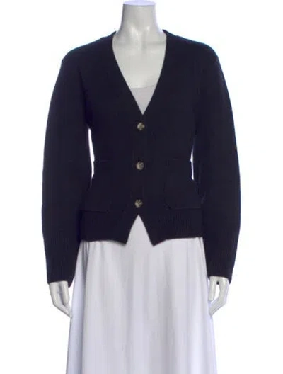 Pre-owned Arch4 Cashmere V-neck Sweater In Blue
