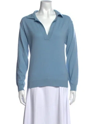Pre-owned Arch4 Cashmere V-neck Sweater In Blue