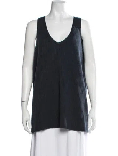 Pre-owned Arch4 Cashmere V-neck Sweater In Blue