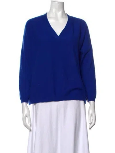 Pre-owned Arch4 Cashmere V-neck Sweater In Blue