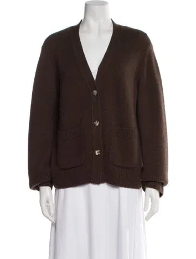 Pre-owned Arch4 Cashmere V-neck Sweater In Brown