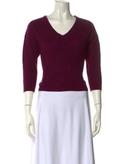 Pre-owned Arch4 Cashmere V-neck Sweater In Burgundy