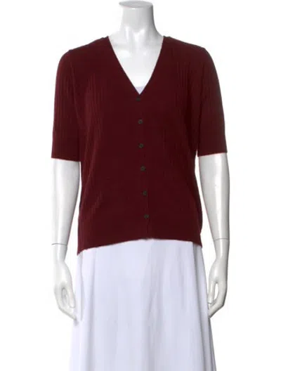 Pre-owned Arch4 Cashmere V-neck Sweater In Burgundy