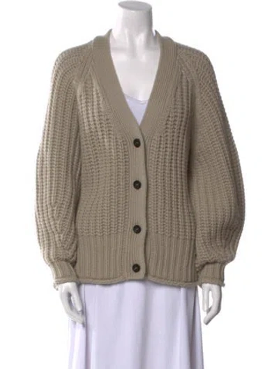 Pre-owned Arch4 Cashmere V-neck Sweater In Neutral