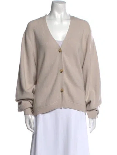 Pre-owned Arch4 Cashmere V-neck Sweater In Neutral