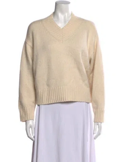 Pre-owned Arch4 Cashmere V-neck Sweater In Neutral