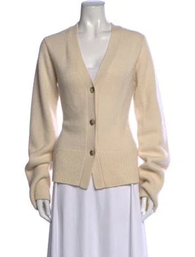 Pre-owned Arch4 Cashmere V-neck Sweater In Neutrals