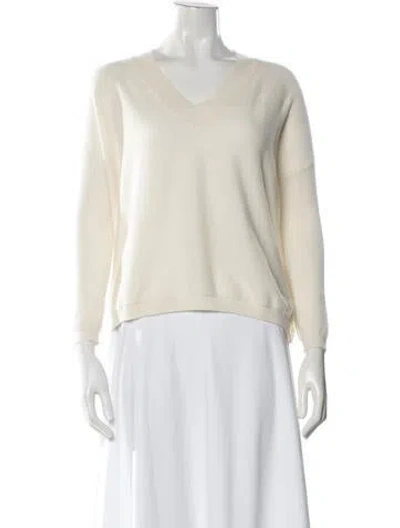 Pre-owned Arch4 Cashmere V-neck Sweater In Neutrals