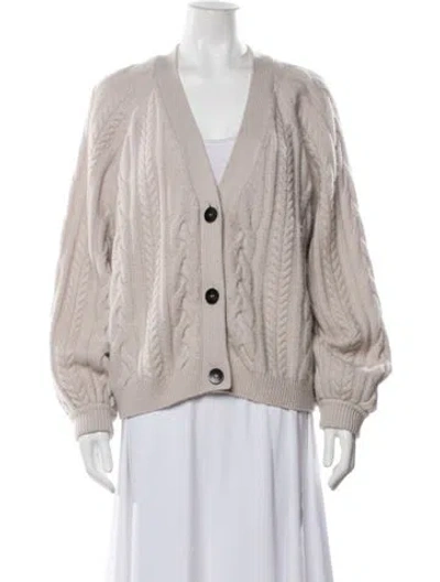 Pre-owned Arch4 Cashmere V-neck Sweater In Neutrals