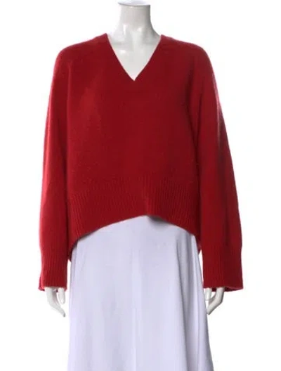 Pre-owned Arch4 Cashmere V-neck Sweater In Red