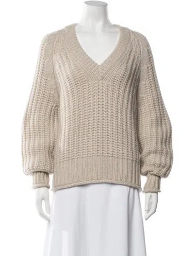 Pre-owned Arch4 Cashmere V-neck Sweater W/ Tags In Neutrals