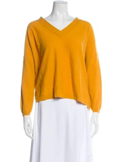 Pre-owned Arch4 Cashmere V-neck Sweater In Yellow