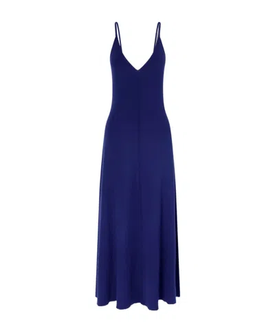 Arch4 Clarbeston Cotton, Silk And Cashmere-blend Maxi Dress In Blue