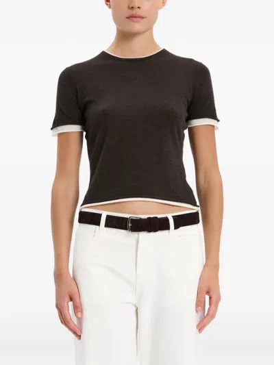 Arch4 Contrast-trim Top In Brown